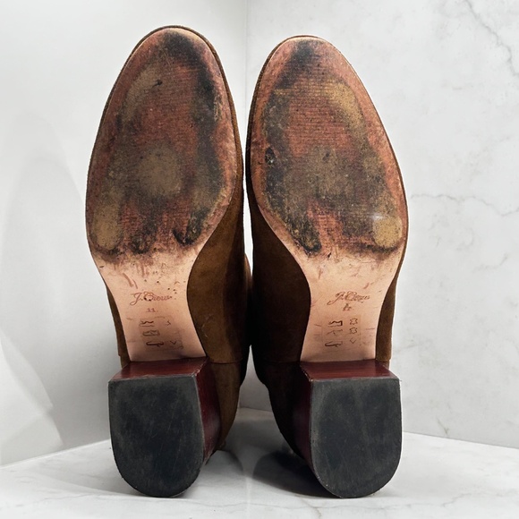 J.Crew Sadie Suede Ankle Boots - Dark Pecan - Stacked Heel - US 11 - With Box - Picture 9 of 13